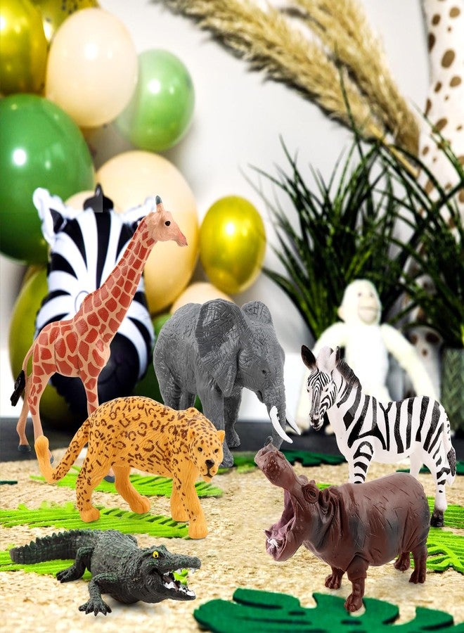 Lemicin 8PCS Large Solid Safari Animals Figures Toys Realistic Jungle Wild Animal Figurines African Wildlife with Giraffe Lion for Kids Boys Girls Toddlers 3-5 Years Old Birthday Gift Party Favors - Image 3